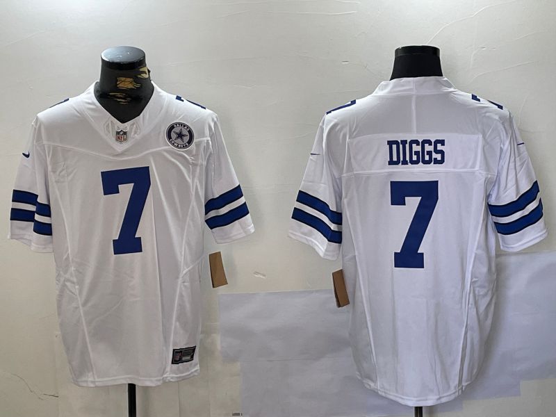Men Dallas Cowboys 7 Diggs White 2024 Nike Limited NFL Jersey style 2